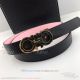 AAA Salvatoye Ferragamo 2.5cm Women's Black And Pink Leather Belt - Gold Buckle (2)_th.jpg